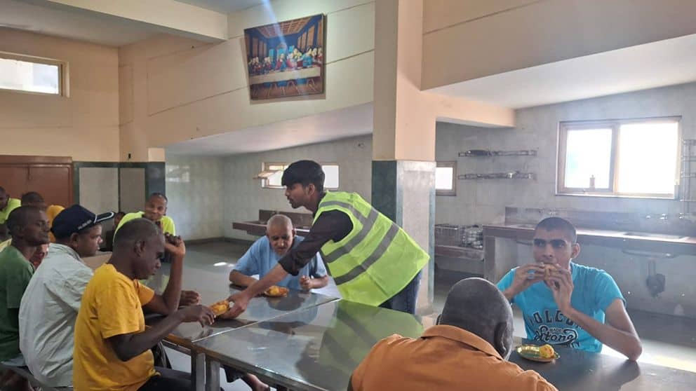 Laddu and Samosa Distribution Anand Ashram Sector 59.