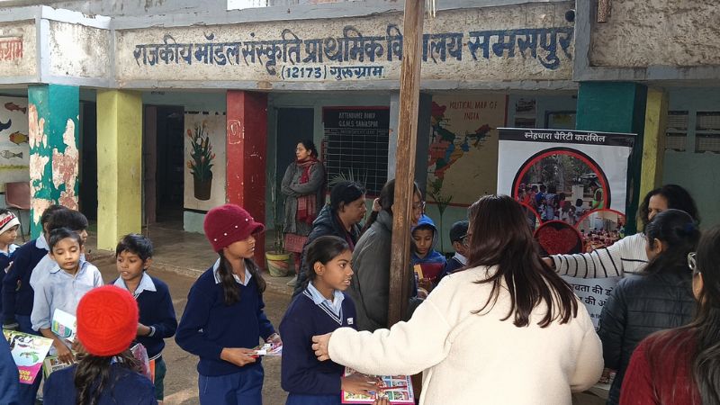 Drawing Set and Sweater Distribution at Govt. School, Samaspur