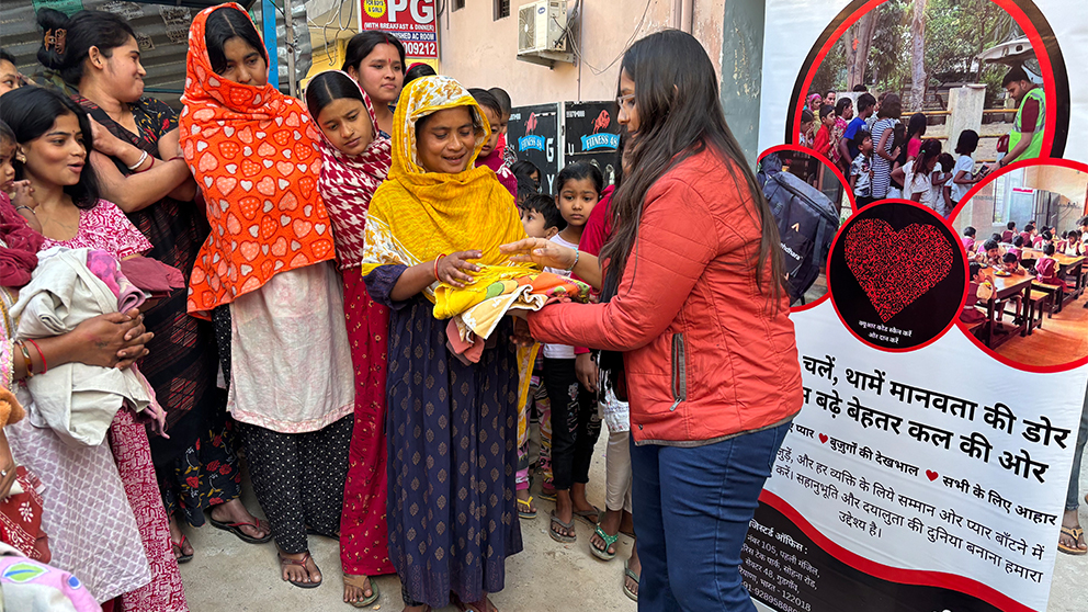 Cloth Distribution, Slum Area, Tikri Village